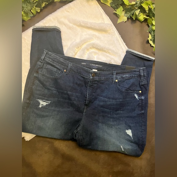 Lane Bryant Mid Rise Super Stretch Skinny Ankle Jeans 26 - Picture 2 of 3